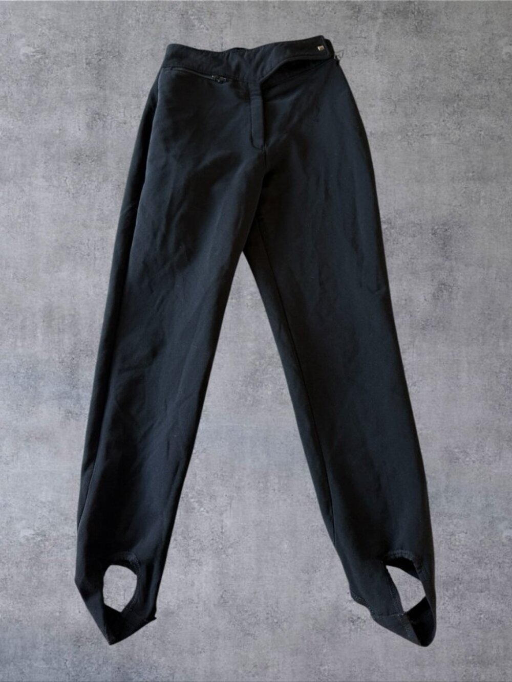 Vintage Obermeyer Ski Pants Womens 8 R Black Wool Stretch Stirrup Japan 80s 90s